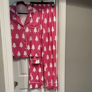 Pink Lily small Tree Pattern Pajamas.  Like new